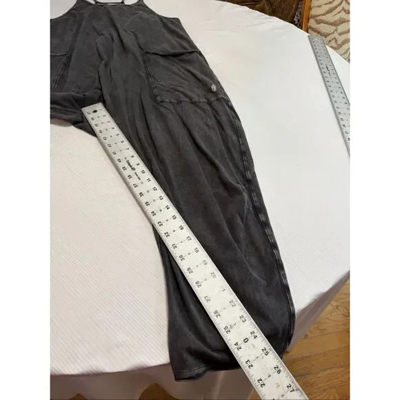 Free People FP Movement Jumpsuit Hot Shot One Piece Sz L Gray Wash Boho Slouchy - Picture 4 of 7